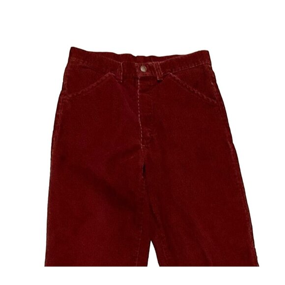 VTG BURGUNDY CORDUROY PANTS SZ 26 x 28 UNCLE CHARLIES PINWALE CORDUROY WOMENS - Picture 5 of 5